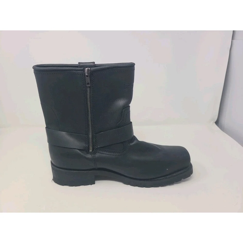 Men's Ride Tec Black Leather Harness Motorcycle Boots Size 11